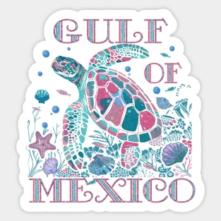 Gulf of Mexico Sea Turtle Nature Lover Coral Beach Sponge Art Sticker